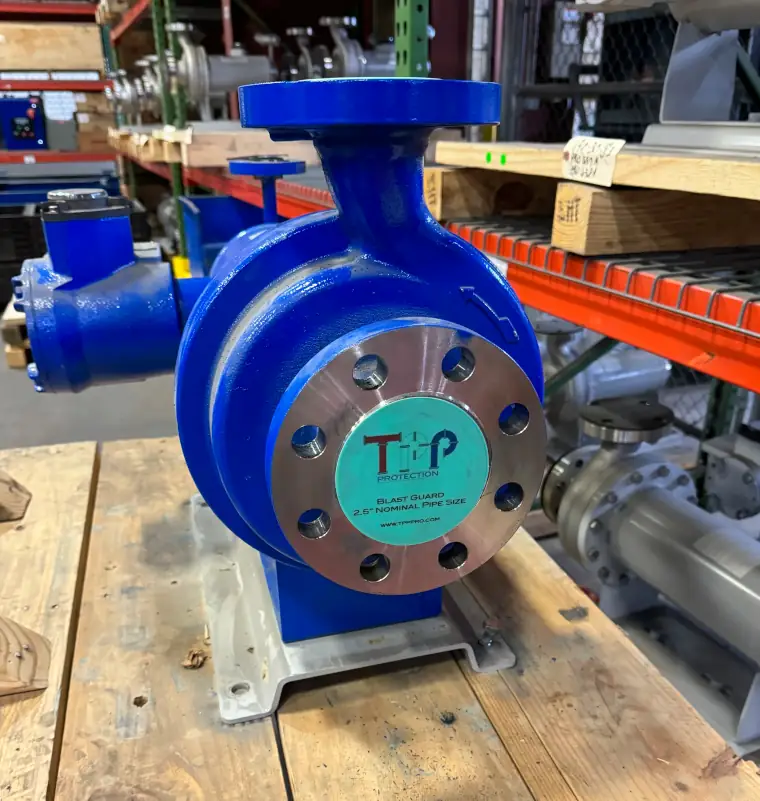 image of a blast guard on a flange face